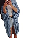 OVERMAL Womens Casual Oversized Knit Sleeve Sweater Coat (ASIA XL, Blue)