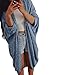 OVERMAL Womens Casual Oversized Knit Sleeve Sweater Coat (ASIA XL, Blue)
