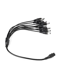 2 unidades DC 1 hembra a 8 macho cable divisor de potencia adaptador Y para cámaras de seguridad CCTV y tiras de luces LED