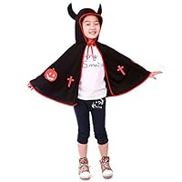 oemby001 Dress Up Comics Fruit Superhero Costume With Knit Cape For Kids Halloween Roleplay Cosplay (Black)