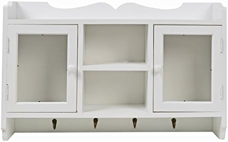 Ts Ideen Landhaus Stil Kuchenschrank Kuchenregal Wand Hange Schrank Regal In Weiss Amazon De Kuche Haushalt