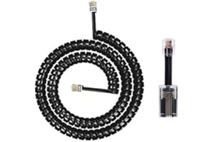 3M/9.8ft Telephone Handset Cord Detanglers, 1 Pack Landline Handset Cord Cable Uncoiled and 1 Pack Anti-Tangle Telephone Cord