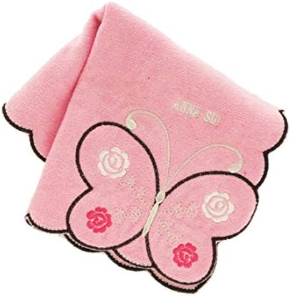 アナスイ Anna Sui タオルハンカチ ピンク 綿100 婦人 蝶々 ハンドタオル 25cm 0504 01