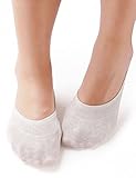 Vero Monte 4 Pairs Womens Cotton No Show Liner Socks *Silicon Non-slip Grip*