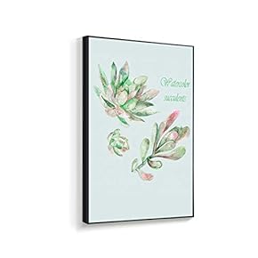 Framed Canvas Home Artwork Decoration Succulent Plant Canvas Wall Art for Living Room, Bedroom - 16x24 inches