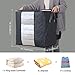 Lifewit Storage Bag Closet Organizer with Reinforced Handle Firm Fabric Strong Zipper Foldable Breathable Storage Container Set for Clothes, Quilts, Blankets, Bedding, 2 Pack, Grey