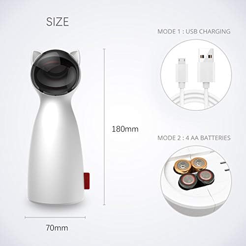 YVE LIFE Cat Laser Toy Automatic for Indoor Cats Motion Activated Interactive Cat Toys for Kitten/Dogs,USB Rechargeable,Fast and Slow Circling Pattern,Automatic On/Off and Silent - Image 3