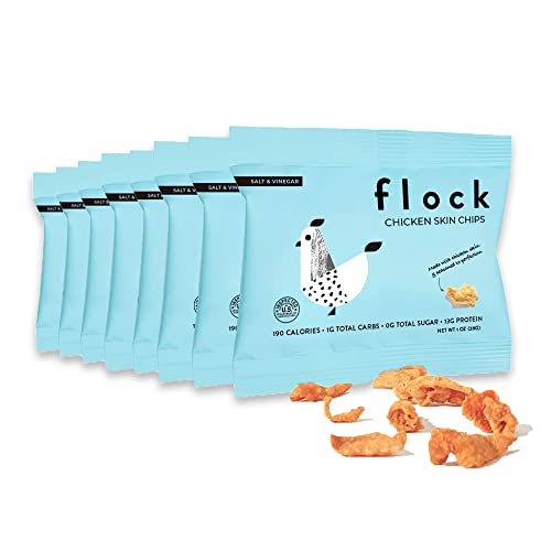 Flock Keto Chicken Skin Chips Salt and Vinegar Flavor Low Carb