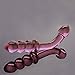 AKStore Crystal Glass Dildo Anal Beads Butt Plug G-spot Massager (Pink)