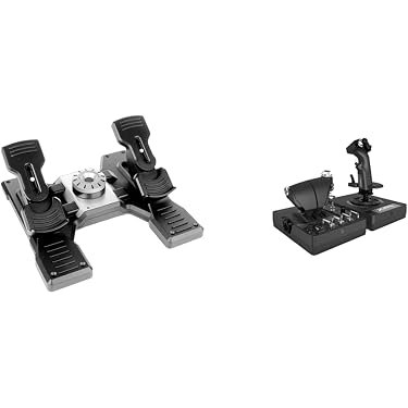 logitech G X56 H.O.T.A.S Throttle and Joystick Flight Simulator Game Controller + Pro Flight Rudder Pedals Bundle