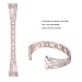 bayite Metal Bands Compatible with Fitbit Versa/Versa 2, Bling Bracelets with Rhinestones Woman Girls, Rose Gold