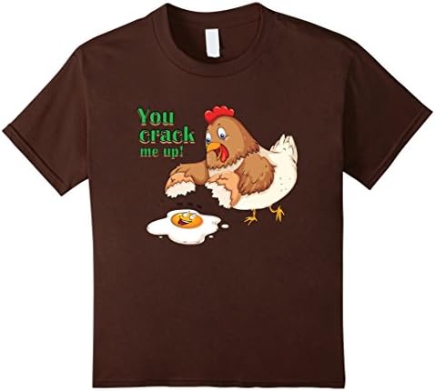 Kids You Crack me Up Chicken and Egg Funny T-Shirt 10 Brown