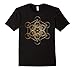 Mens Metatron's Cube Sacred Geometry Shirt ~ Gold Large Black