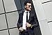 Men's Genuine Leather Belt- Ratchet Black Dress Belt for Men with Automatic Buckle. (Up to Size 46, Black With Buckle #03)