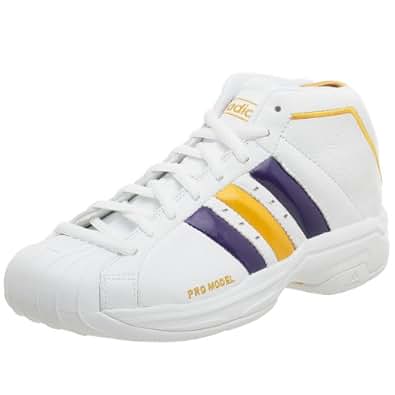 Amazon.com | adidas Men's Pro Model 2G NBA Lakers Basketball Shoe, White/White, 7 M | Basketball