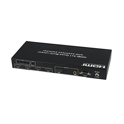 Eazy2Hd Hdmi 4X1 Quad Multi-Viewer with Seamless Switcher with Ir Wireless Remote