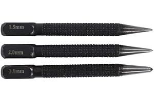 BWESOO Center Punch Set, 3-Piece High-Carbon Steel, 4-Inch Black Hand Tools for Metal and Wood Marking