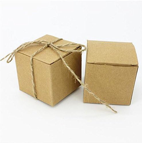Candy Box of European Creative Square Kraft Paper Wedding Gift Box Package with 20 pcs