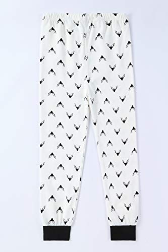 Benaive Family Xmas Pajamas Set Boys Girls Holiday Pjs Women Men Sleepwear (White, Reindeer, 6)