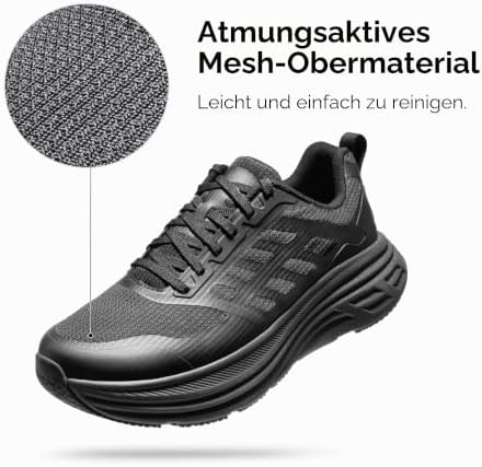 Herren Laufschuhe Running Sneaker Schuhe,Alles Schwarz,40