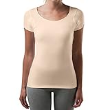 Thompson Tee with Sweat Pads Slim Fit Scoop, Rayon from Bamboo, Beige, X-Small