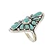 Turquoise Ring Sterling Silver 925 Genuine Gemstones Size 6 to 11 (Turquoise, 8)