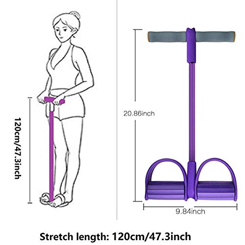 Heymax-Fitness-4-Tubes-Sit-up-Pull-Rope-Exercise-Equipment-Pedal-Resistance-Band-Elastic-Tension-Rope-for-Home-Gym-Yoga-Workout-Multifunction-Pedal-Arm-Leg-Trainer-Abdominal-Training