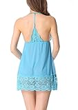 Avidlove Women Sexy Lingerie Lace Chemise Halter Outfits Blue Babydolls