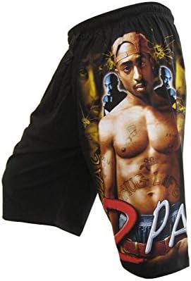 2PAC TUPAC Shakur Music Rap Mens Board Shorts Free Size Black