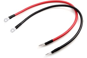 QKUDNGHY Battery Cables Set 8AWG 12 Inch Power cord Battery inverter jumper cables 12in with 3/8" Lugs Terminals (1 Positive & 1 Negtive) for Car Marine Solar ATV Lawn Mower RV Motorcycle