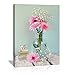 Flower Artwork Bathroom Wall Art 1 Panels Modern vase of Flowers Bathroom Bedroom Kitchen Home Wall Decor Canvas Print Pictures Perfume Vase Flower Arrangement Pink ad White Flower 12