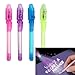 Novelty Place [Spy Pen] Invisible Ink Pen with Built-in UV Light - Magic Marker For Drawing, Secret Message Writing, Currency Checking, Security Marking (Pack of 4)