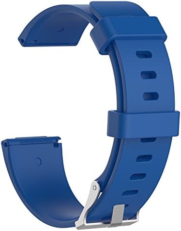 MASKED Replacement Wristband Silicon Strap with Adjustable Buckle for Fitbit Versa Smartwatch (Blue, Large)