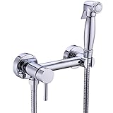 HANEBATH Brass Toilet Bidet Sprayer Set with Hot and Cold Mixing Valve with Hose ,Chrome