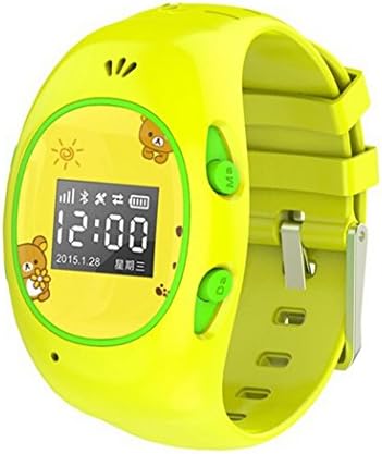 ljersa Children Baby Kids Smart Watch Phone WIFI LBS GPS Tracker Security Monitor Anti-lost SOS Children GPS Wrist Watch Phone GSM Quad-band Unlocked Phone For Android IOS (Yellow)