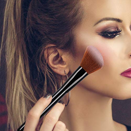 Makeup Brushes, Real Perfection 15pcs Premium Cosmetic Makeup Brush Set for Foundation Blending Blush Concealer Eye Shadow, Cruelty-Free Synthetic Fiber Bristles, Travel Makeup bag Included - Thumbnail 7