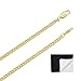 The Bling Factory 3mm 14k Gold Plated Flat Cuban Link Curb Chain Necklace, 22