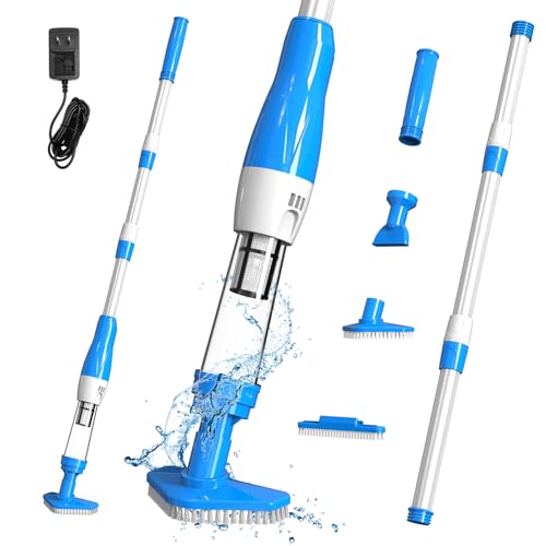 4 in 1 Cordless Rechargeable Small Pool Vacuum spa hot tub 90 Mins Running Time, 12 Gallons/Min Powerful Suction