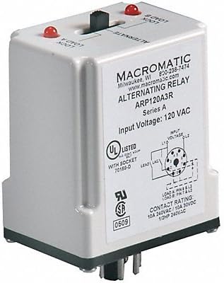 MACROMATIC Alternating Relay DPDT 120VAC 10A 8 Pin