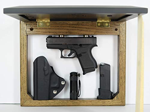 Hide a gun furniture, pistol storage spot, home defense accessory, wall mount firearm safe, picture frame concealment organizer, magnet dark (Best Revolver For Home Defense)