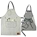 VANTOO Denim Artist Chef Kitchen Apron with Pockets for Men Women, Jean Painting Apron, Gift for Him and Her, Dad and Mom