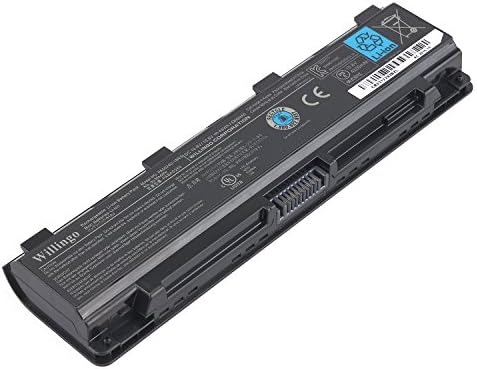 Willingo Laptop Battery for Toshiba P/N PA5024U-1BRS PA5023U-1BRS PA5025U-1BRS PA5026U-1BRS PA5027U-1BRS PABAS259 PABAS260 PABAS261 PABAS262 PABAS263 Satellite L850 Series [48Wh 4400mAh] PA5024U Black
