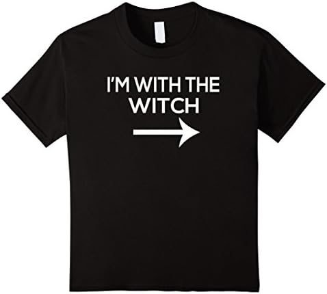 Kids I'm With The Witch T-Shirt - Funny Couples Costume Tee 6 Black