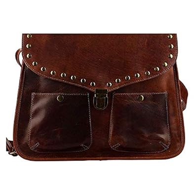 CRAFAT Genuine Leather Crossbody Purse for Women Womens Handbag Satchel Cognac Brown