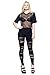 J2 LOVE Made in USA Ripped Stretch Cotton Legging ,Black,Small
