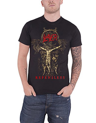 Slayer T Shirt Repentless Cruciform Skeletal Band Logo Official Mens Black