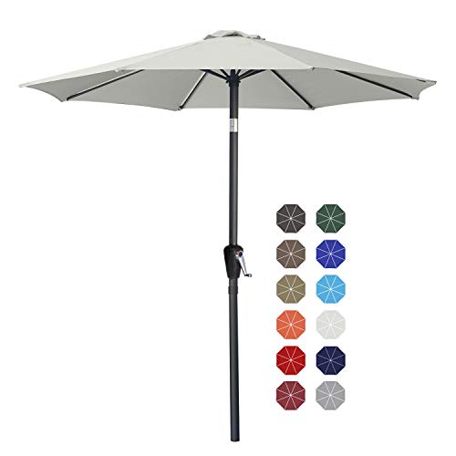 ABCCANOPY 270cm Sonnenschirm im Freien Wasserabweisende Bespannung -Gartenschirm Marktschirm, Hellbeige
