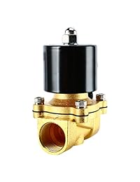 Homend - Válvula solenoide eléctrica de latón de 1 pulgada NPT AC110 V, normalmente cerrada con aceite de agua, gas de aire de dos posiciones, válvula solenoide de dos vías