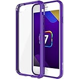 iPhone 7 Case, Bastex Soft Slim Fit Flexible Clear Transparent Rubber Back Cover Fused TPU Purple Side Bumper Case for Apple iPhone 7