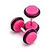 Tanyoyo 8pair 16PCS Acrylic Barbell Stud Earrings Fake Cheater Illusion Plug Earrings